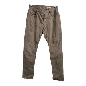 AllSaints Rex Twill Pants Mens 30 Brown Distressed,Button Fly